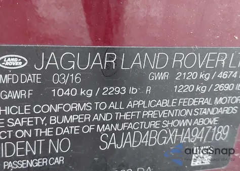 2017 Jaguar Xe 25T Premium z USA, uszkodzony, nr VIN SAJAD4BGXHA947189